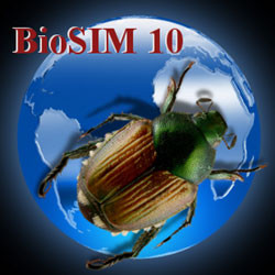 Logo of BioSIM showing an insect and the Earth